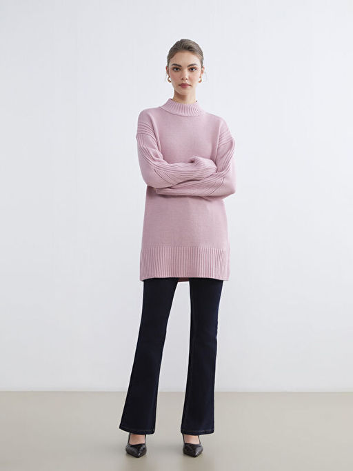 Yar?m Bal?k?? Yaka Kad?n Triko Tunik