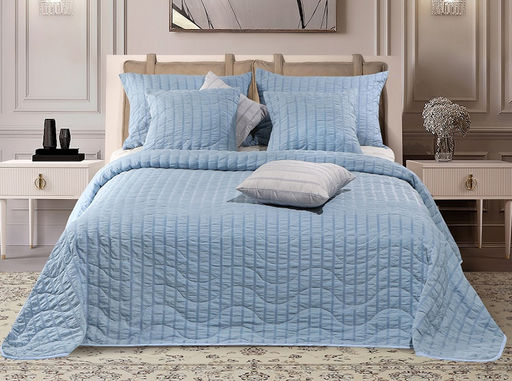 АРТ-019 Покрывало полиэстр жатый 200*220 "Синий туман"