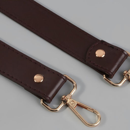 Ручка для сумки, с карабинами, 100 1 см 2,5 см, цвет коричневый - Арт узор фото 3