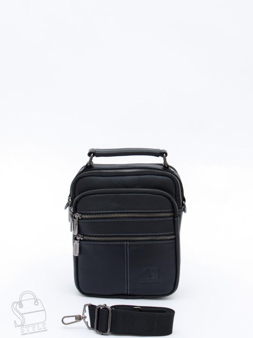 Сумка мужская кожаная 634M black Fuzhiniao в Новосибирске