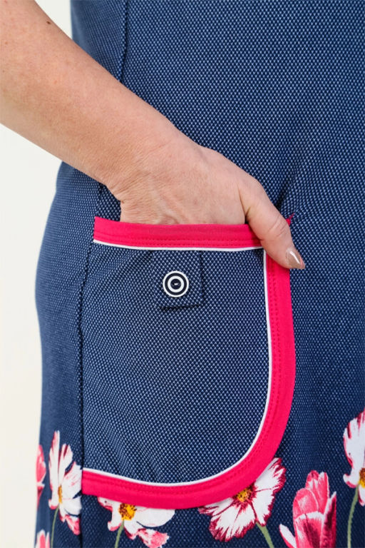 Халат женский, цвет синий розовый