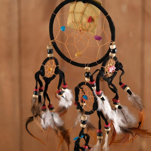 Ловец снов «Пять колец», 14×0.5×40 см, чёрный