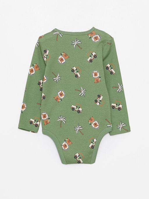 Bisiklet Yaka Uzun Kollu Bask?l? Erkek Bebek ??t??tl? Body - Waikiki фото 2