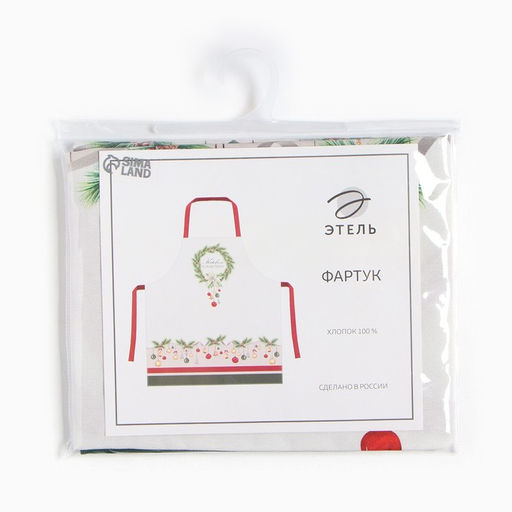 Фартук Этель Рождественский венок 60х70 см, 100% хлопок, саржа 190 г/м2  фото 8