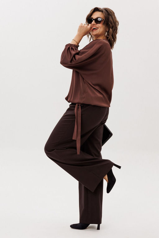 Блуза ANELLI 1662 бельгийский шоколад  фото 10
