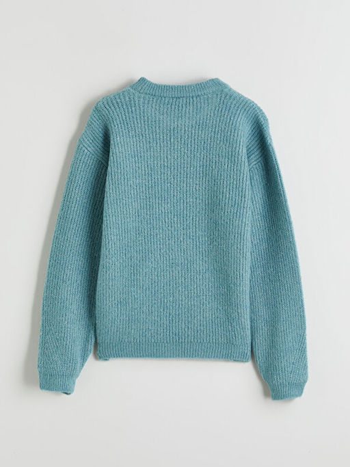 Bisiklet Yaka K?z ?ocuk Triko Kazak