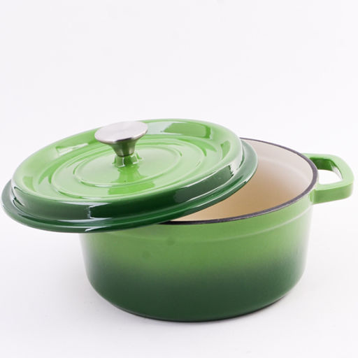 40628 Кастрюля чугун 2,6 л эмаль/покрытие зелёная MB (х2) - Mayer&boch фото 2