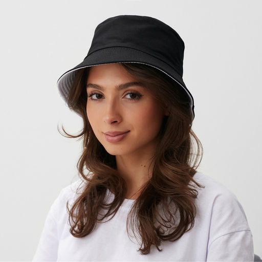 Панама двусторонняя унисекс MINAKU, цвет белый, чёрный, размер 56-58