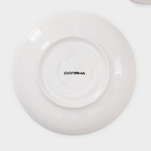 Сервиз чайный Доляна Пташка, 12 предметов: 6 чашек 250 мл, 6 блюдец d=15 см, фарфор, белый