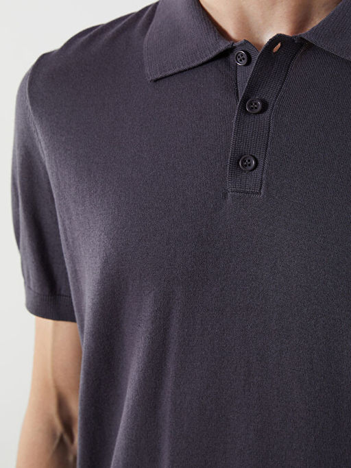 Polo Yaka K?sa Kollu Erkek Triko Kazak