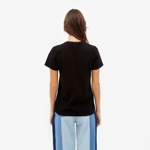 Футболка однотонная женская MINAKU: Basic line, чёрная, размер 42