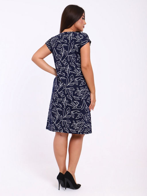 Платье "Эдельвейс" белый/темно-синий