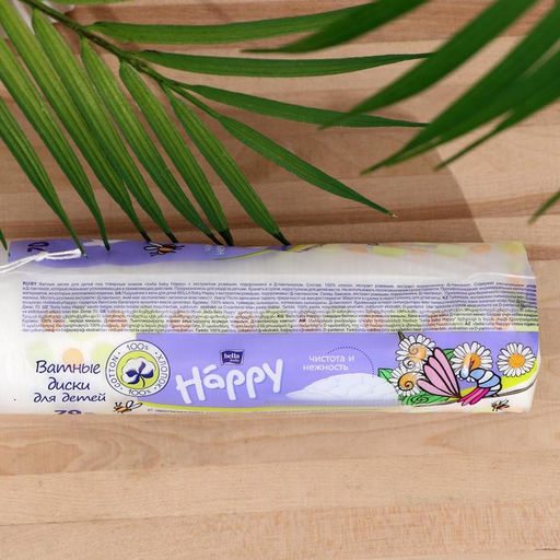 Ватные диски bella baby Happy с экстрактом ромашки, подорожника и Д-пантенолом по 70шт - Simaland фото 2