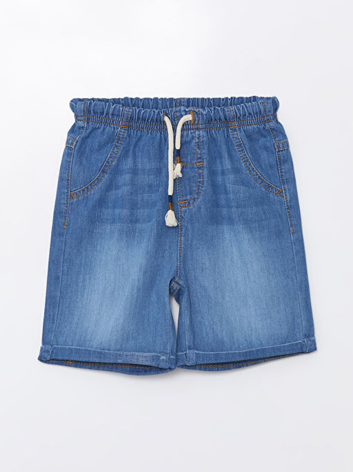 Beli Lastikli Bask?l? Erkek Bebek Jean ?ort