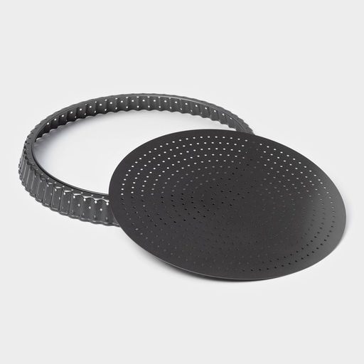 Форма для выпечки Доляна Galaxy, 30×3 см, перфорированная, антипригарное покрытие, разъёмная, чёрная