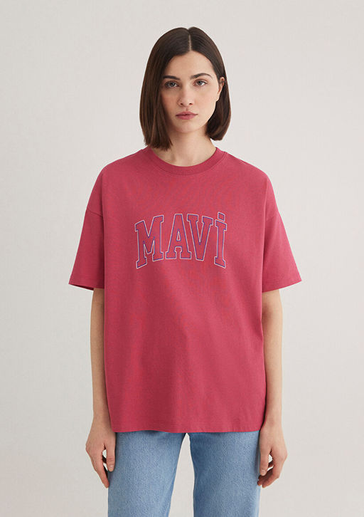 Mavi Logo Bask?l? Pembe Tisort  фото 4