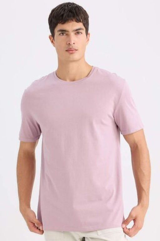 New Regular Fit Bisiklet Yaka Basic Duz K?sa Kollu Tisort - Defacto фото 2