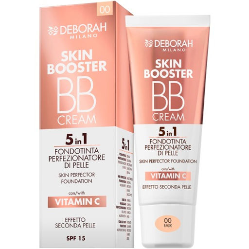 DEBORAH Тональный ВВ-крем SKIN BOOSTER BB CREAM 5 IN 1 SKIN PERFECTOR FOUNDATION тон 00 Белоснежный 30мл  фото 3