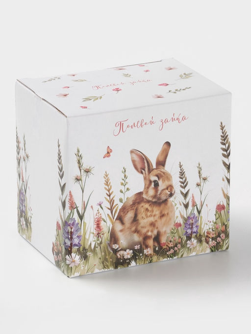 Кружка Доляна «Зайка», 330 мл, фарфор, белая