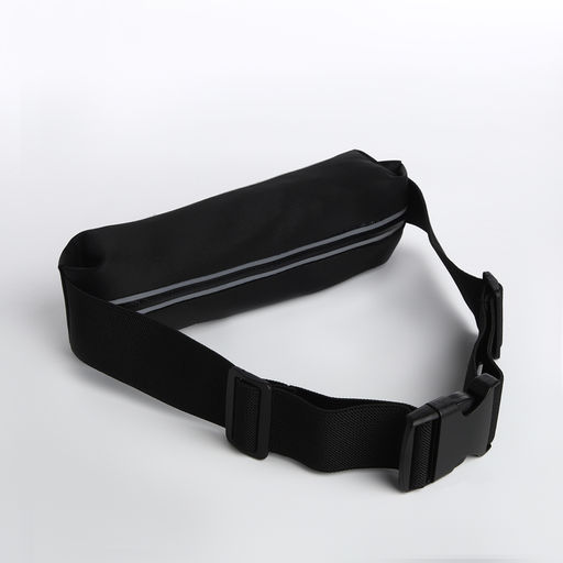 Сумка поясная на молнии, светоотражающие элементы, цвет чёрный - Simaland фото 3