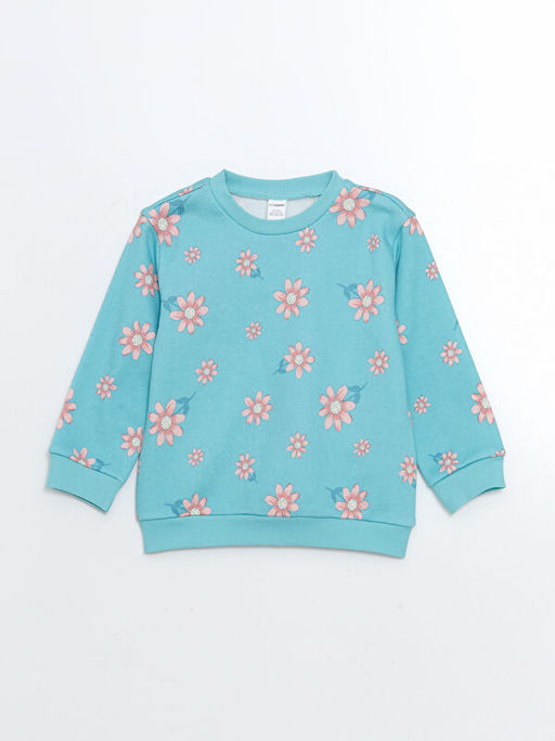 Bisiklet Yaka Bask?l? K?z ?ocuk Sweatshirt 2li - Waikiki фото 3