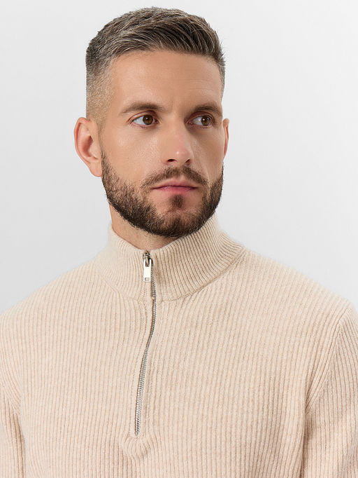 Джемпер на молнии мужской бежевый - Mark formelle фото 6