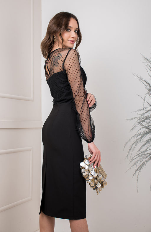 Эффектное платье черный - Donna saggia фото 5