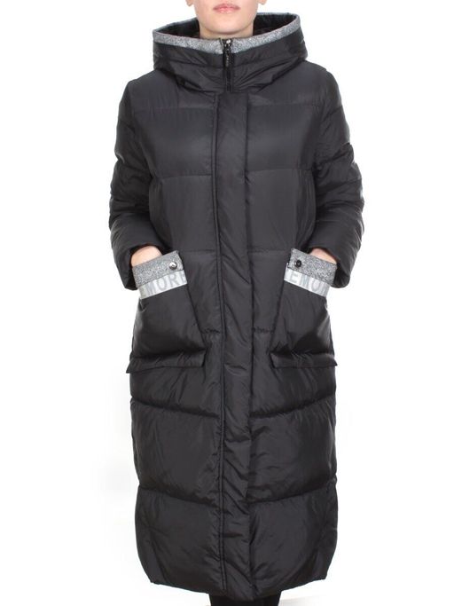 2115 BLACK Пальто зимнее женское MELISACITI (200 гр. холлофайбера) - Fashion фото 2
