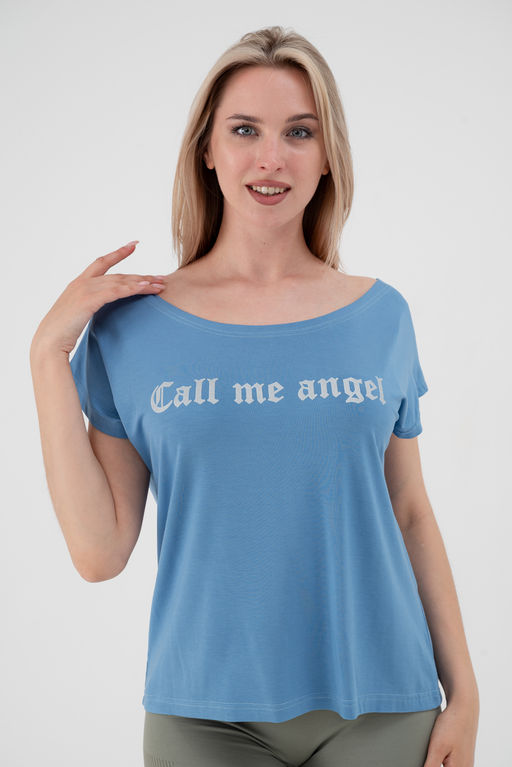 Футболка женская из вискозы Лирика голубой Call me angel - Амадэль фото 8