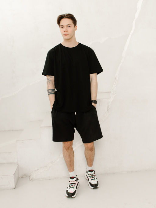 Футболка мужская большого размера, цв. Черный