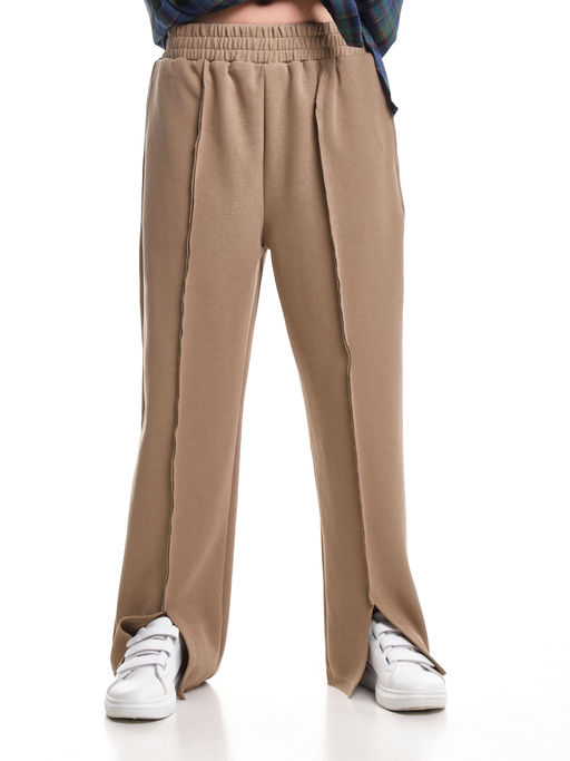 Брюки со строчкой для девочки 33-7499 хаки - Mini maxi фото 3