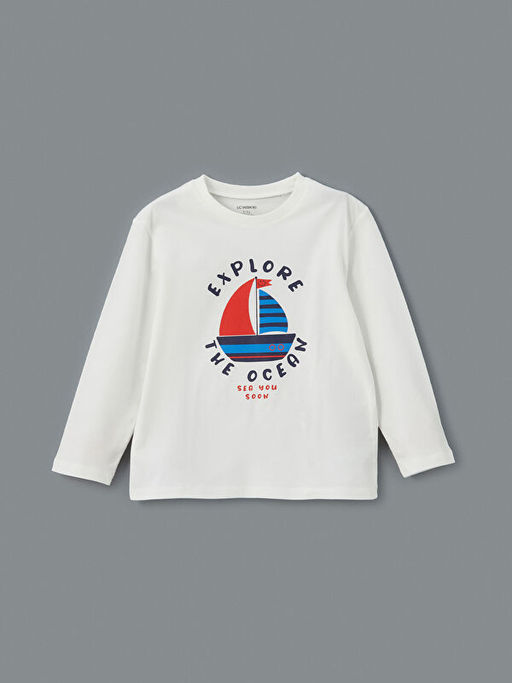 Bisiklet Yaka Bask?l? Erkek ?ocuk Tak?m 3l?