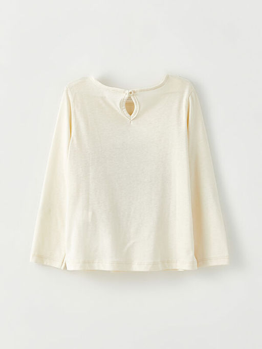 Bisiklet Yaka Uzun Kollu Bask?l? K?z Bebek Ti??rt - Waikiki фото 2