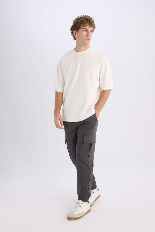 Текстурированные брюки-карго с карманами и обычной талией на шнуровке - Defacto фото 3