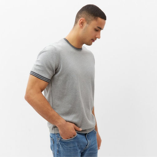 Джемпер мужской короткий рукав MINAKU REGULAR FIT: серый меланж, р-р 50