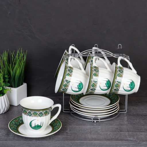 Чайный набор 12 предметов 250 мл MS / new ZSV02-12MS /уп 8/ Муслим костяной фарфор - Галеонтрейд фото 6