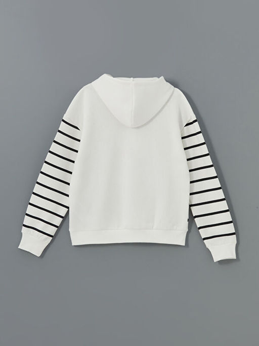 Kap??onlu Snoopy Bask?l? K?z ?ocuk Kal?n Sweatshirt - Waikiki фото 2