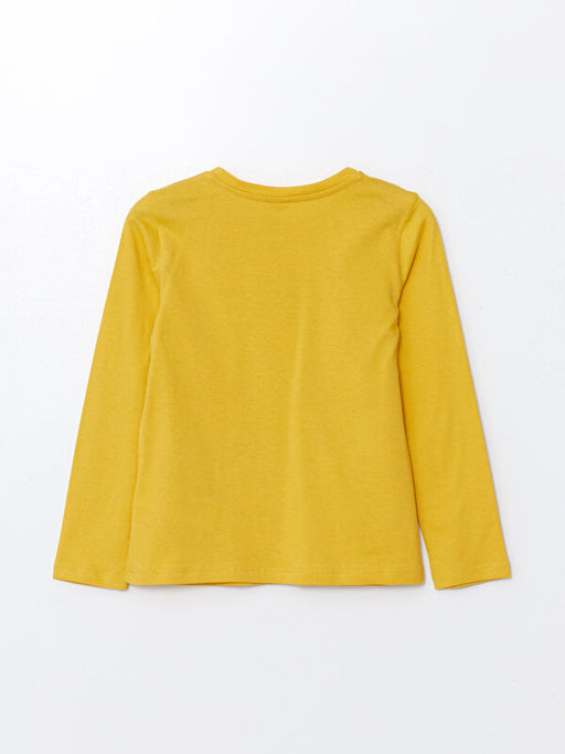 Bisiklet Yaka Bask?l? Uzun Kollu K?z ?ocuk Ti??rt - Waikiki фото 2