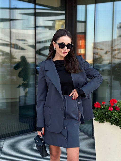 Жакет AURA 1109-164 темно-серый, графит