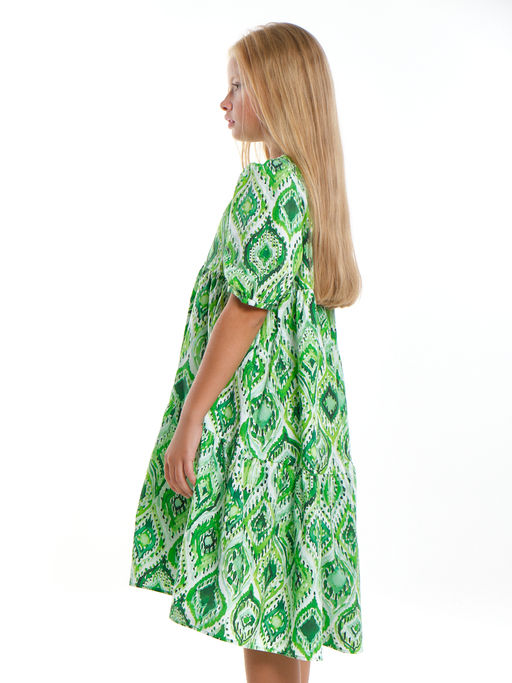 Платье Boho для девочки подростка UD 7927 зеленые узоры - Mini maxi фото 3