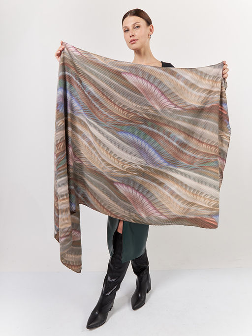 Большой, мягкий, тонкий и очень нежный двусторонний палантин с рисунком - Tantino фото 6