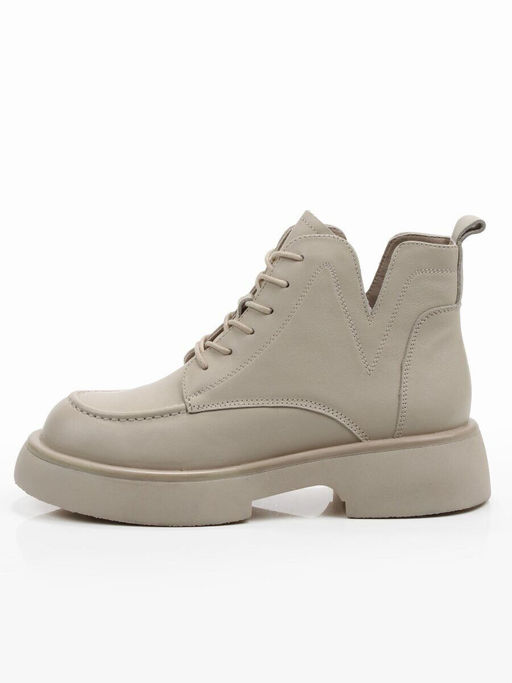 01-XKL22-107R LT. BEIGE Ботинки демисезонные женские (натуральная кожа, байка)