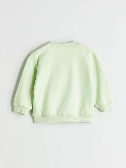 Bisiklet Yaka Bask?l? Erkek ?ocuk Sweatshirt