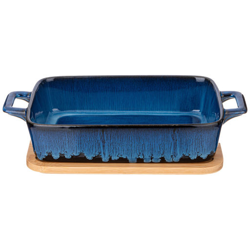 ФОРМА ДЛЯ ЗАПЕКАНИЯ REACTIVE BLUE С БАМБУК. КРЫШКОЙ 30,2*18*5,5 СМ - Agness фото 5