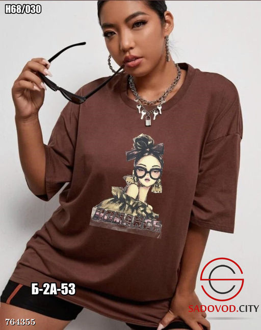 Женская футболка оверсайз с принтом