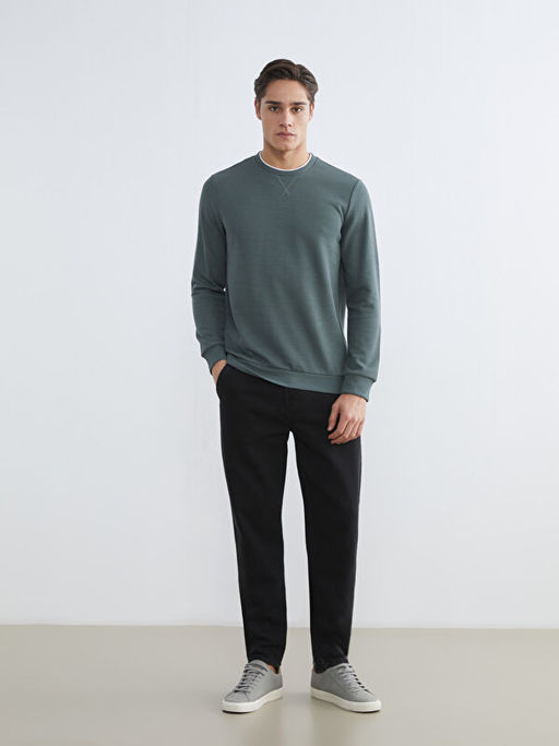 Bisiklet Yaka Erkek Sweatshirt