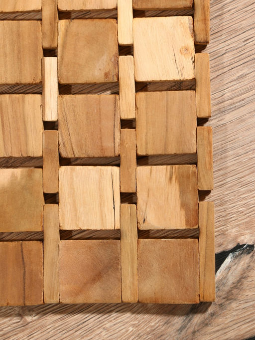 Коврик из тикового дерева, 30×20×0.7 см