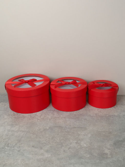 Коробка подарочная 3 штуки 20х20х11 см / 3431-1 /уп 30/красная - ГалеонТрейд фото 4