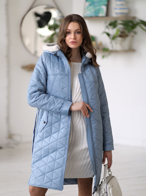 24327 Полупальто дем. голубой