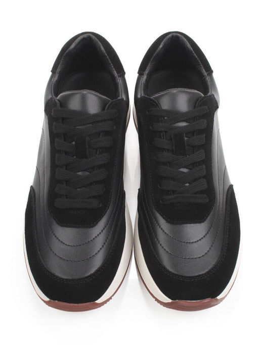 03-A9042-1 BLACK Кроссовки женские (натуральная кожа, натуральная замша)